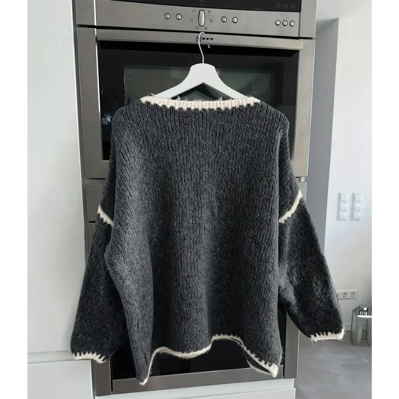 Stickad Tröja | Rundhalsad | Långärmad och Casual