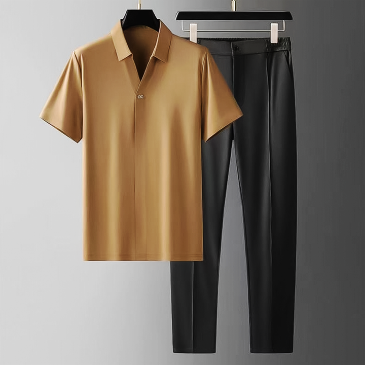 Herr Set | Getailleerd | Kraag Met Knopen | Sommar