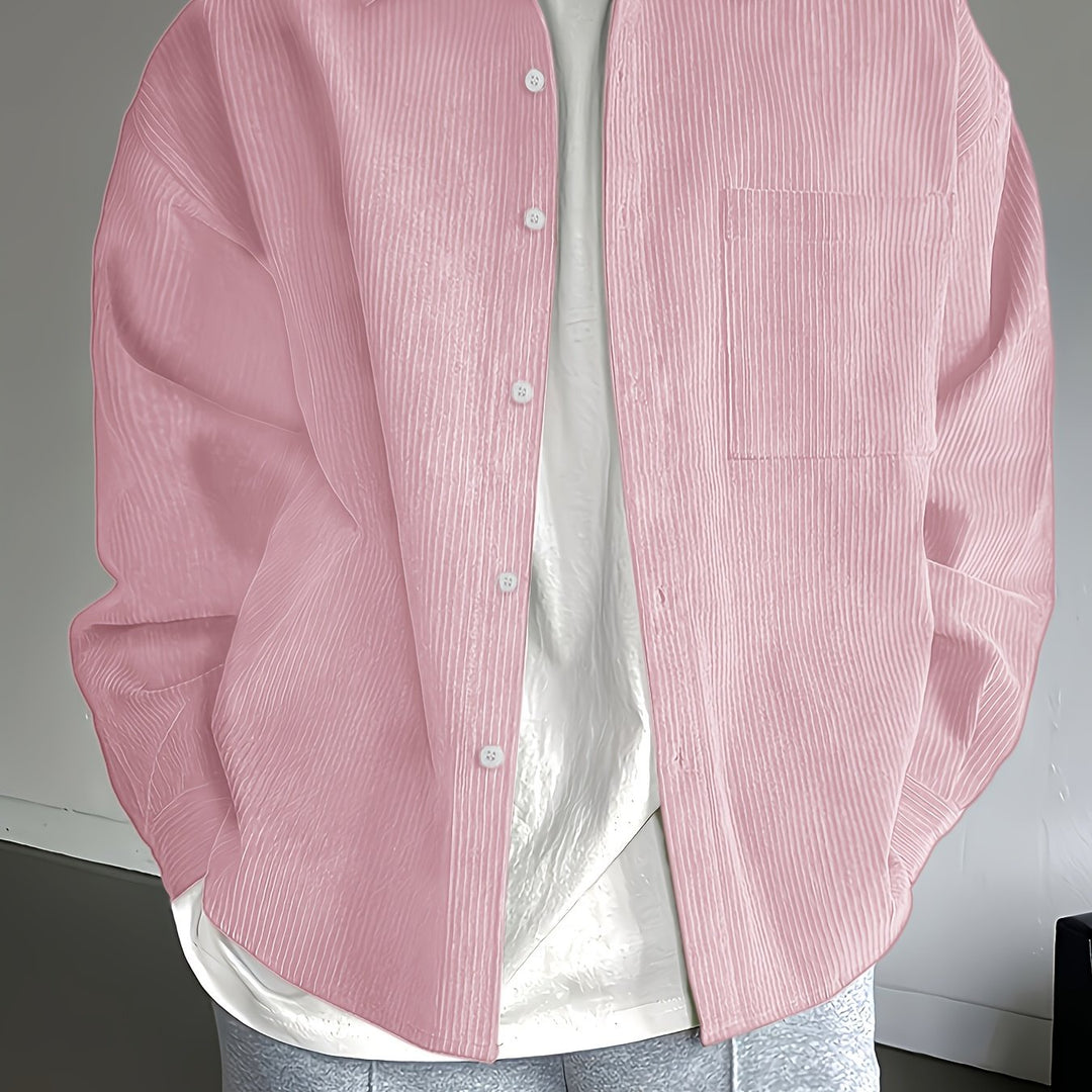 Herr Skjorta | Oversized | Med Knappar | Sommar