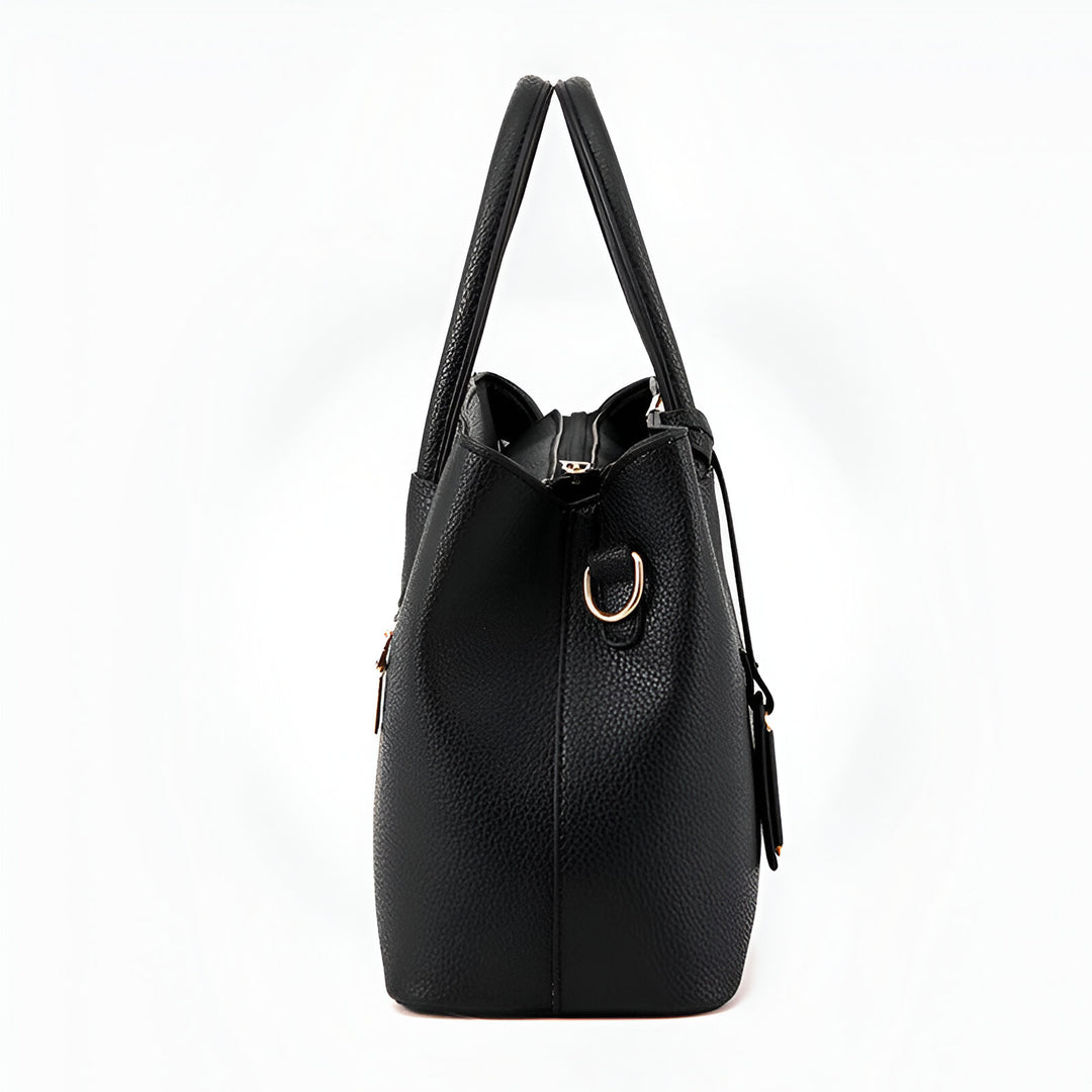 Damväska | Stor fyrkantig tote | Crossbody- och skuldra-väska | PU-läder