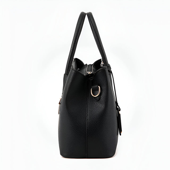 Damväska | Stor fyrkantig tote | Crossbody- och skuldra-väska | PU-läder