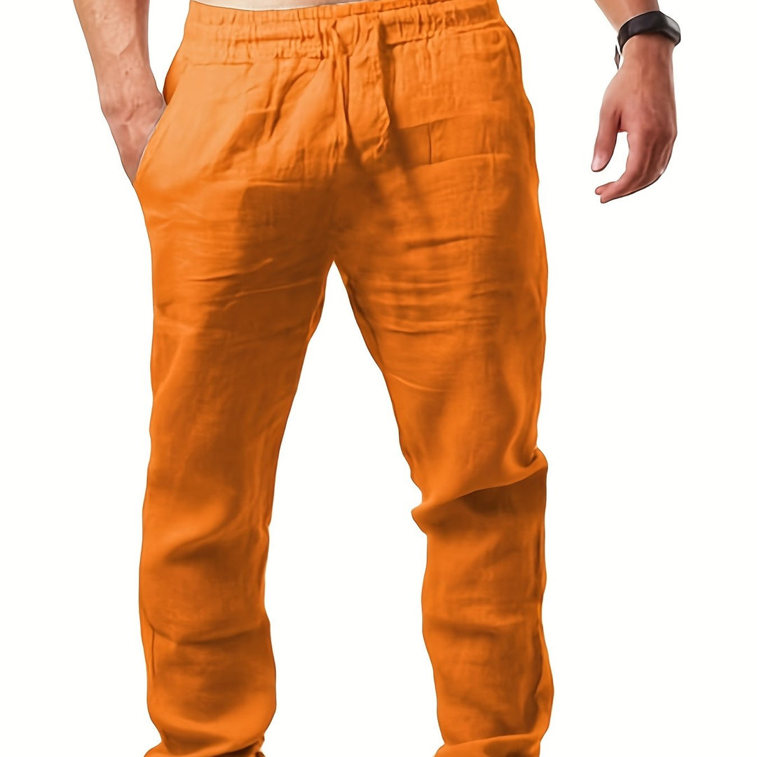 Herr Byxor | Straight | Elastisk Midja | Sommar