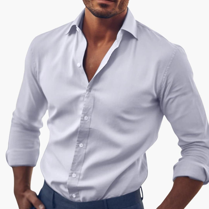 Herr Skjorta | Slimfit | Med Knappar | Sommar
