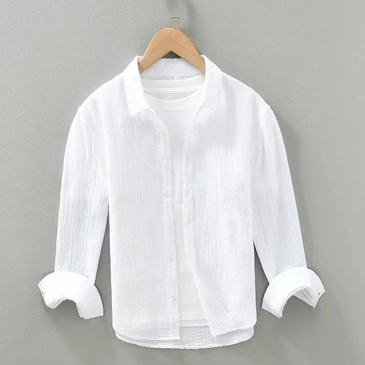 Herr Skjorta | Casual Stil | Lång Ärm | Sommar