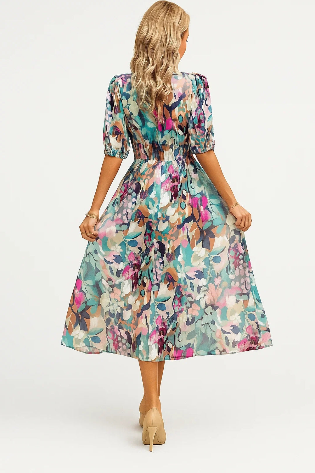 Dam Klänning | Elegant A-linje | V-ringning | Sommar