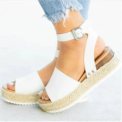 Flipflops med plattform för kvinnor | Hemp Rope Sleeve Heel | Trendy & bekväm | Sommardesign