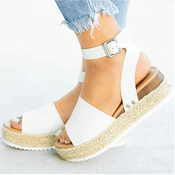 Flipflops med plattform för kvinnor | Hemp Rope Sleeve Heel | Trendy & bekväm | Sommardesign