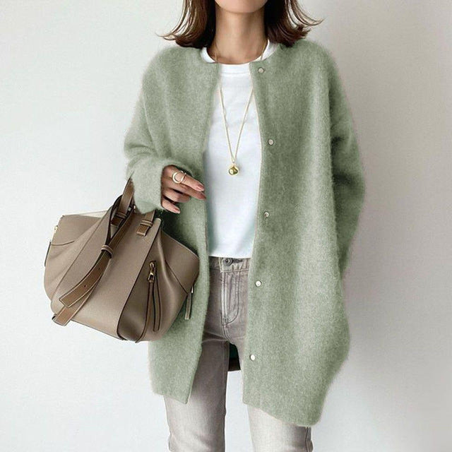 Stickad Cardigan Dam | Ultramjuk & Elegant | Löst sittande & Neutral