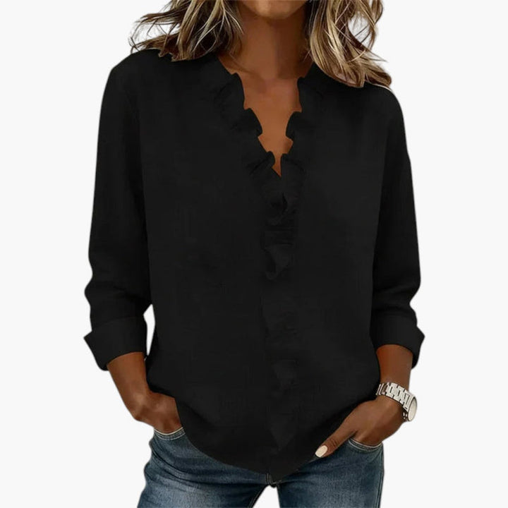Dam Blus | Elegant | Volangdetaljer | Vår