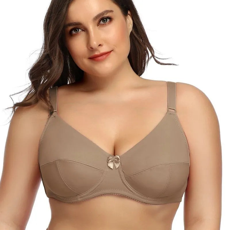 Dam BH med Bygel | Plus Size & Fstickad struktur Täckning | Ovadderad Bralette | Spandex