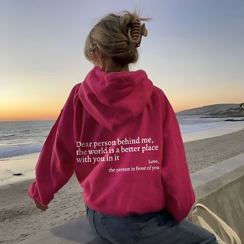 Huvtröja för kvinnor | Casual & Sportig | Tryckt design | Fickor & huva