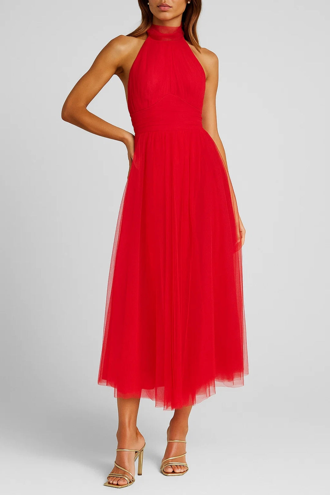 Dam Klänning | Elegant Figurnära | Hög Midja | Sommar