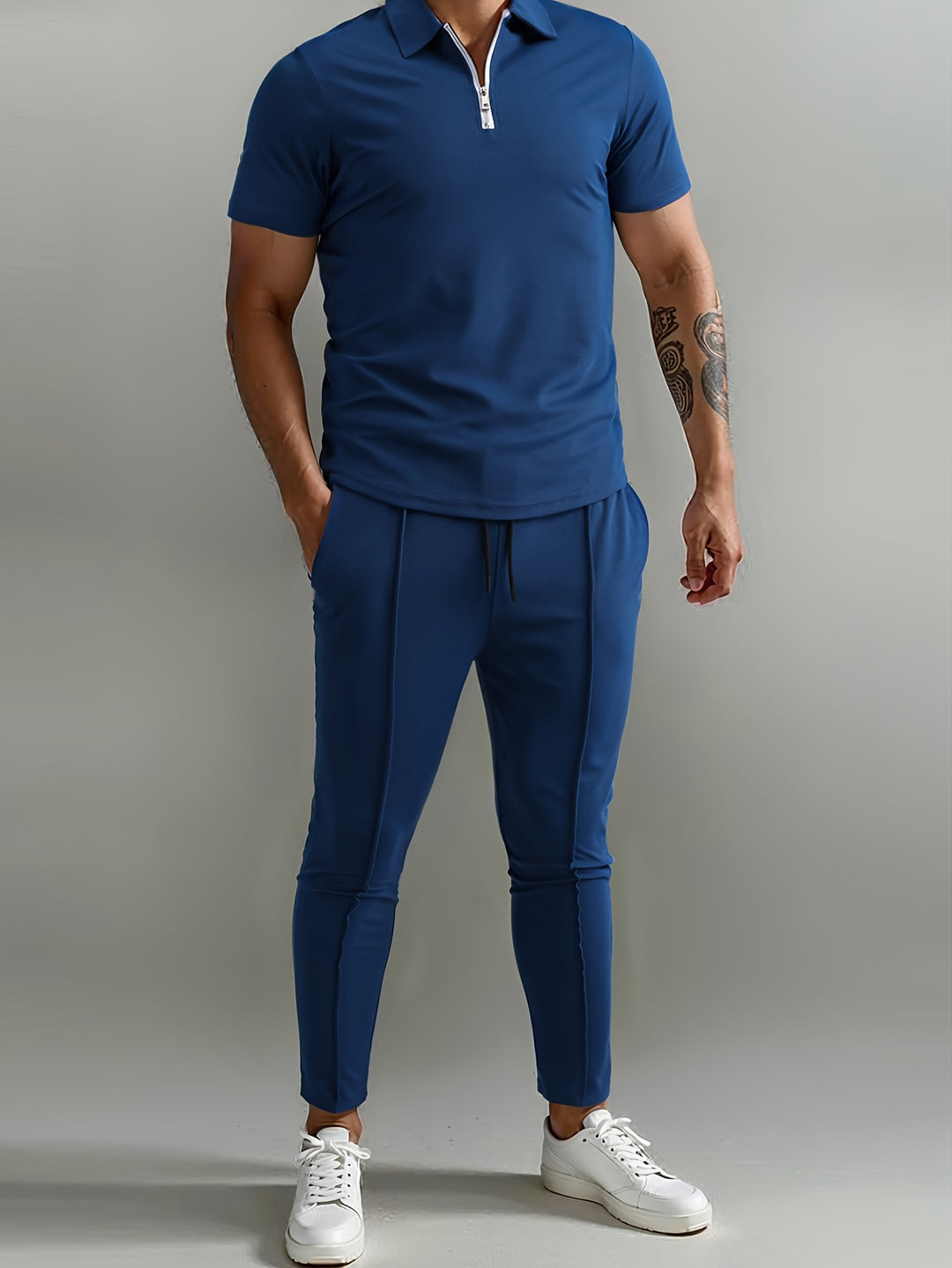 Herrar Set | Slimfit | Med Dragkedjekrage | Sommar