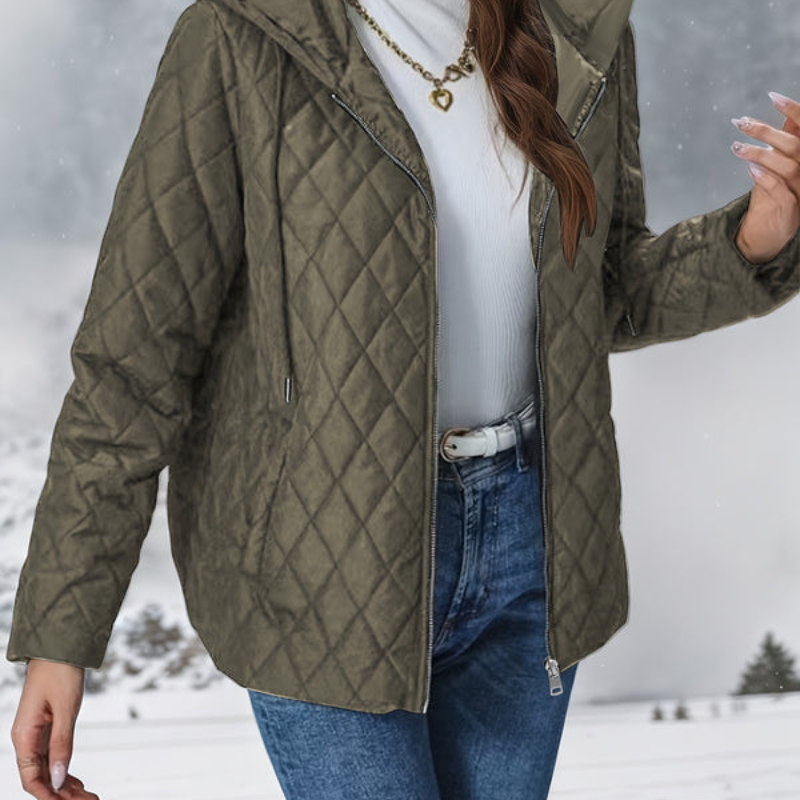 Vinterjacka Dam | Elegant Quiltad Jacka med Huva