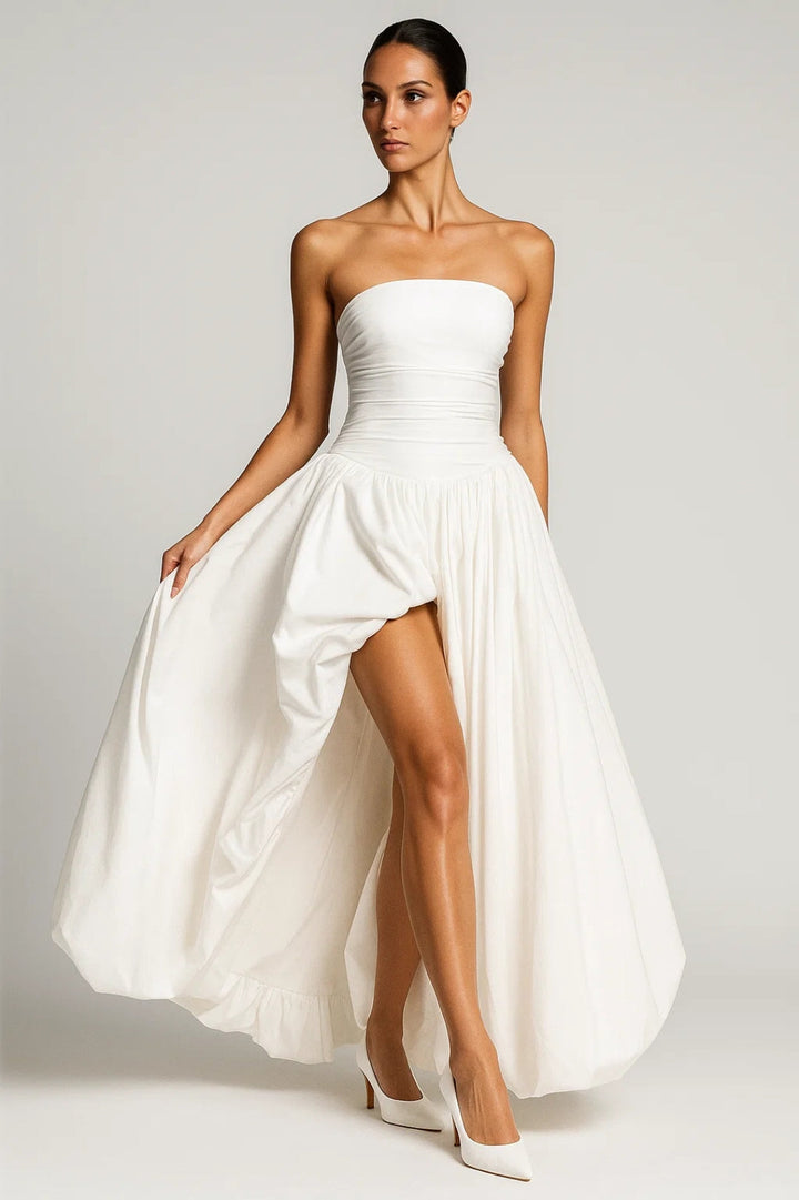 Dam Klänning | Elegant A-linje | Strapless | Sommar