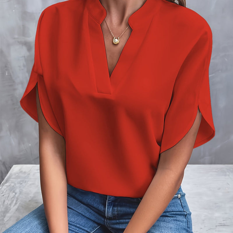 Blus för Dam | Andningsbar Sommarpassform | Smickrande Silhuett | Polyester