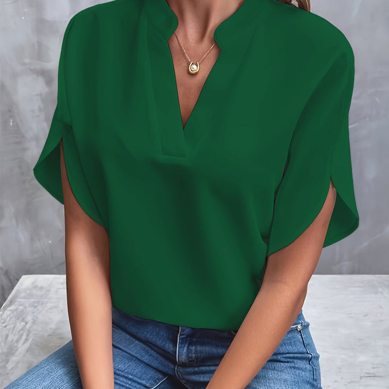 Blus för Dam | Andningsbar Sommarpassform | Smickrande Silhuett | Polyester