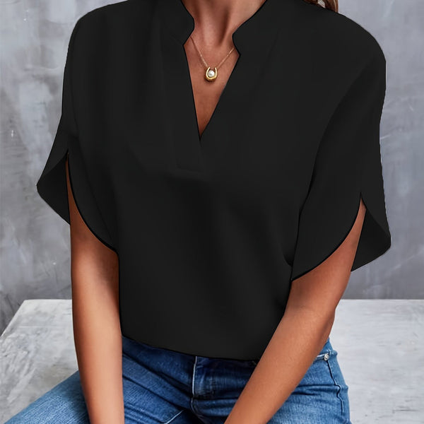 Blus för Dam | Andningsbar Sommarpassform | Smickrande Silhuett | Polyester
