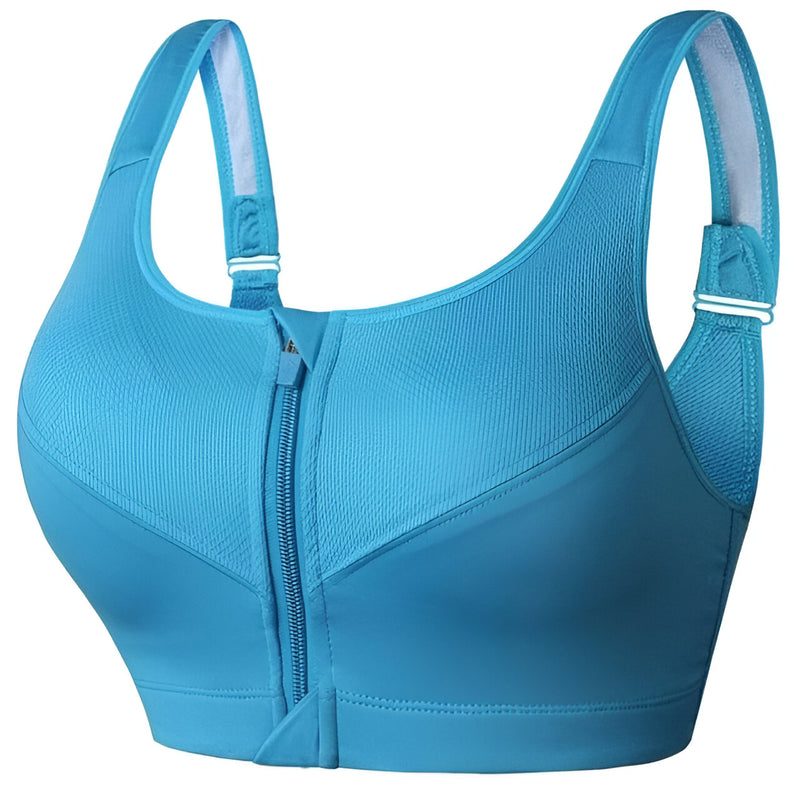 Dam Sport-BH | Frontdragkedja & Justerbara Band | Plus Size & Shockproof | Träning & Yoga