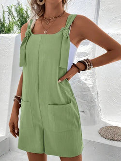 Jumpsuit för kvinnor | Bubbelstruktur & justerbara band | avslappnad sommarstil