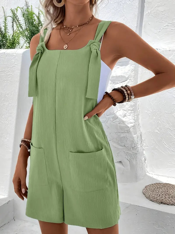 Jumpsuit för kvinnor | Bubbelstruktur & justerbara band | avslappnad sommarstil