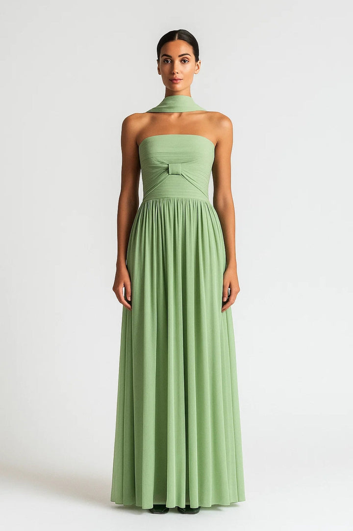 Dam Klänning | Elegant Maxi | Strapless Halsdetalj | Sommar