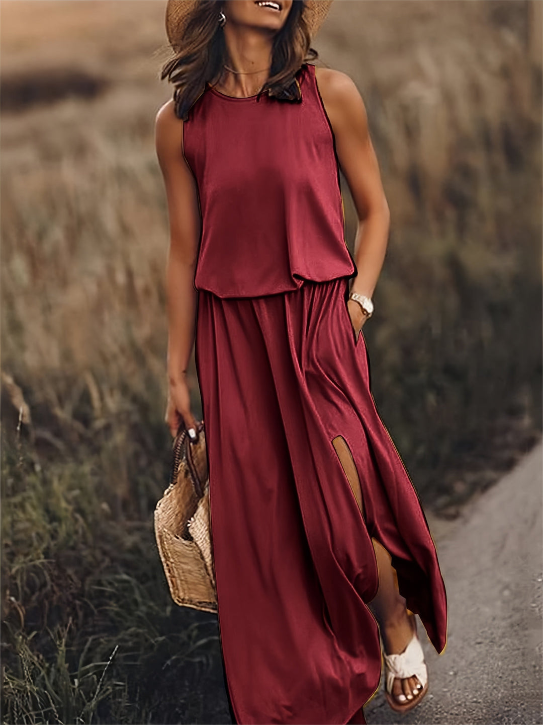 Dam Klänning | Oversized | Ärmlös | Sommar