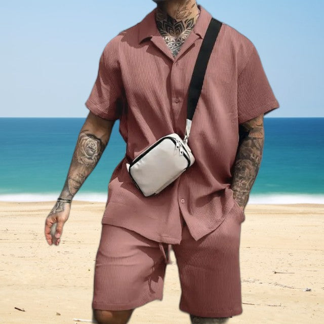 Herr Set | Rak | Kort Ärm | Sommar