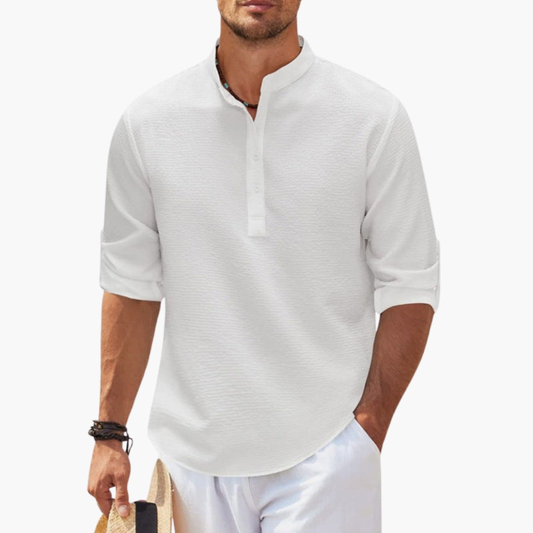 Herr Skjorta | Elegant | Med Knappar | Sommar