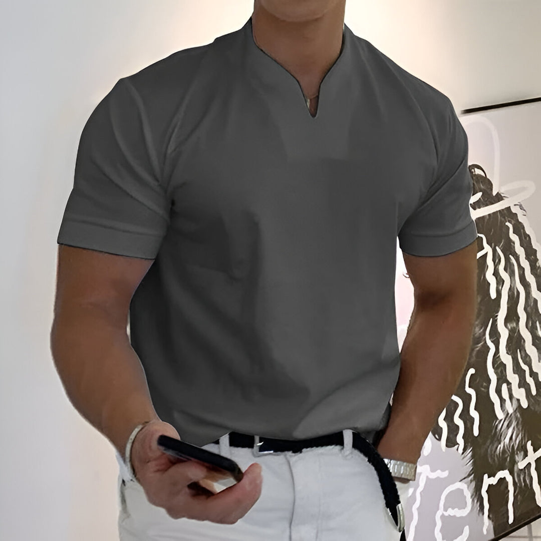 Herr T-shirt | Slimfit | Öppen Hals | Sommar