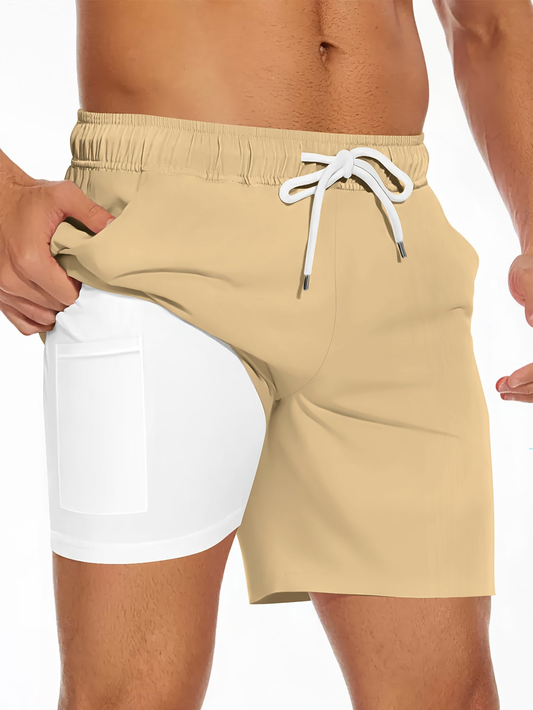 Herr Badshorts | Slimfit Kort | Med Dragsko | Sommar