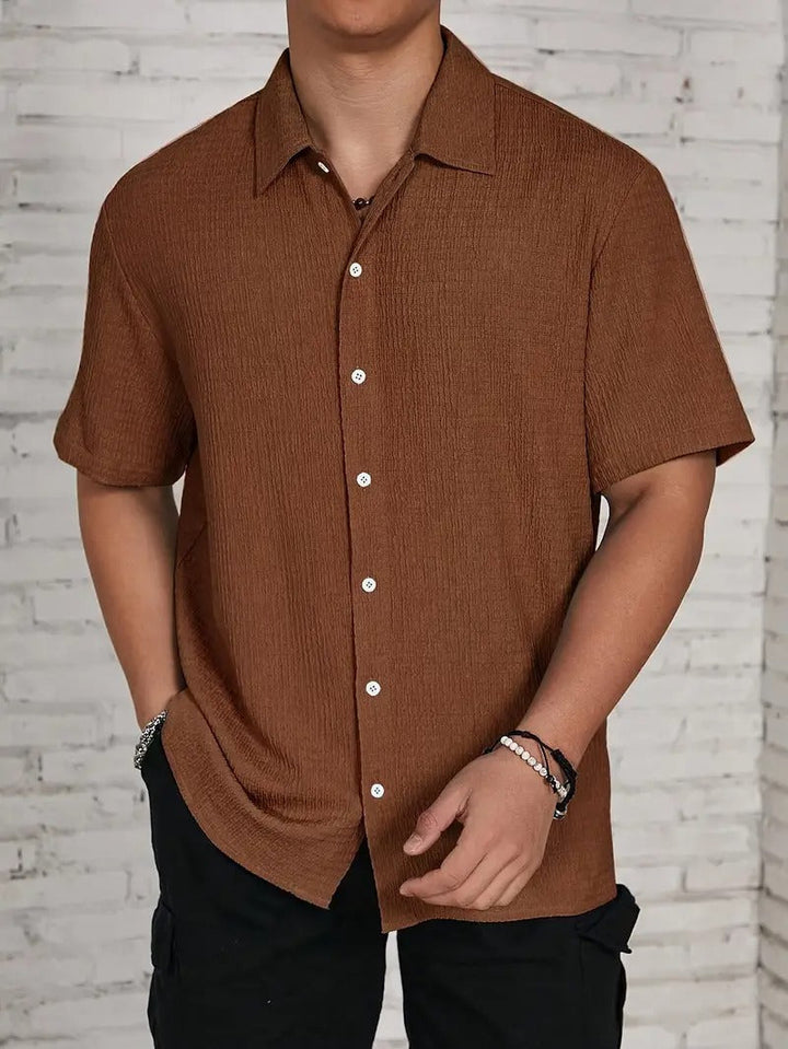 Herr Skjorta | Oversized | Med Knappar | Sommar