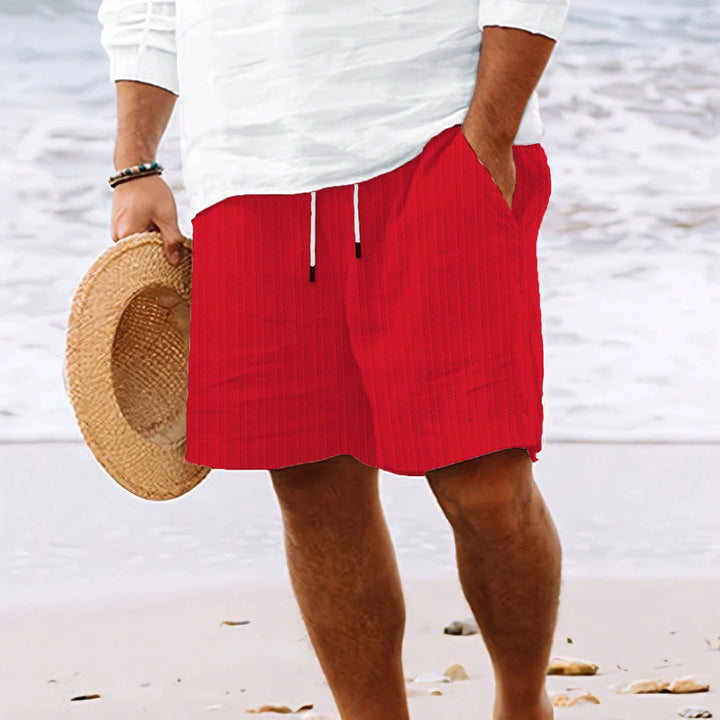 Herr Shorts | Ribbad Struktur| Elastisk Midja | Sommar