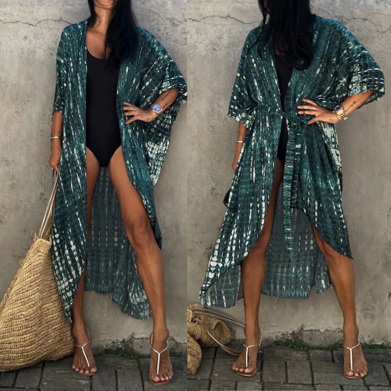 Strandkimono för kvinnor | virvlande cape | lätt och luftig | Sommar