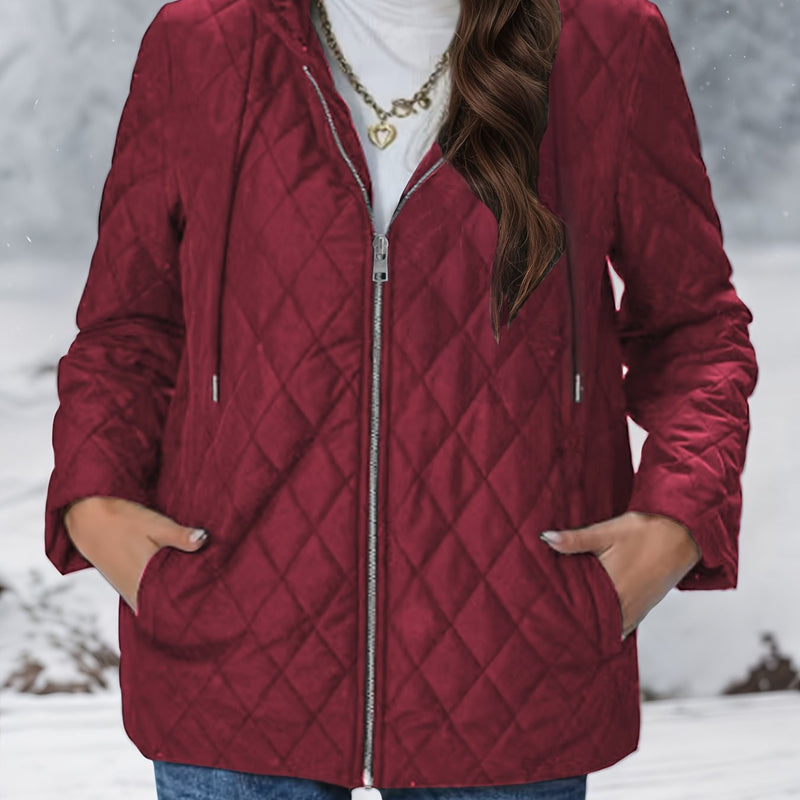 Vinterjacka Dam | Elegant Quiltad Jacka med Huva