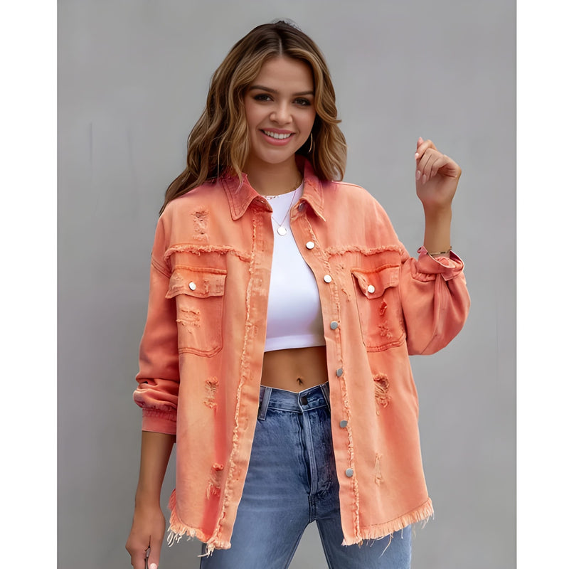 Vinterjacka Dam | Boho-jeansjacka | Oversized casual stil