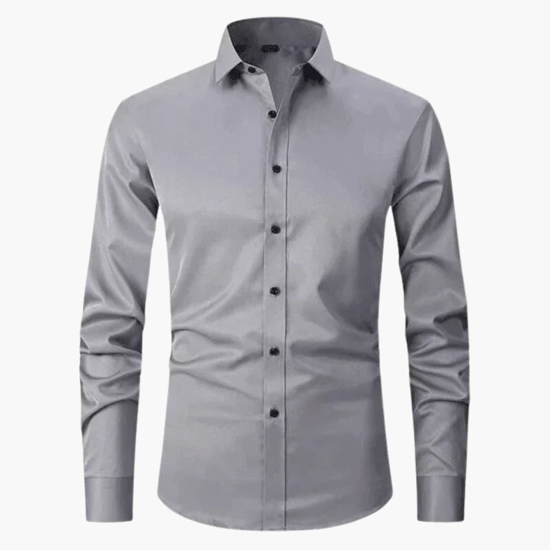 Herr Skjorta | Slim Fit | Med Knappar | Sommar