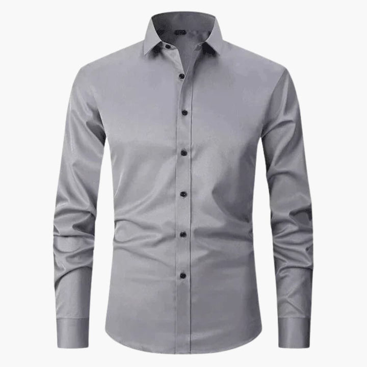 Herr Skjorta | Slim Fit | Med Knappar | Sommar