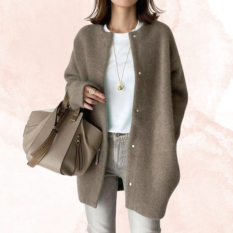 Stickad Cardigan Dam | Ultramjuk & Elegant | Löst sittande & Neutral