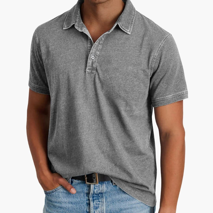 Herr Pikétröja | Slimfit | Med Knappar | Sommar