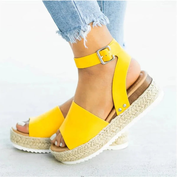 Flipflops med plattform för kvinnor | Hemp Rope Sleeve Heel | Trendy & bekväm | Sommardesign