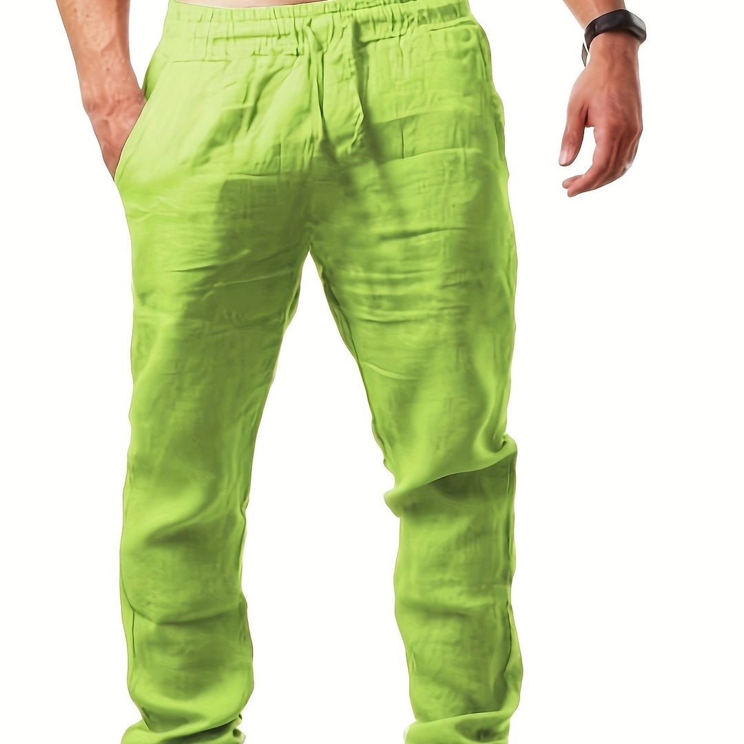 Herr Byxor | Straight | Elastisk Midja | Sommar