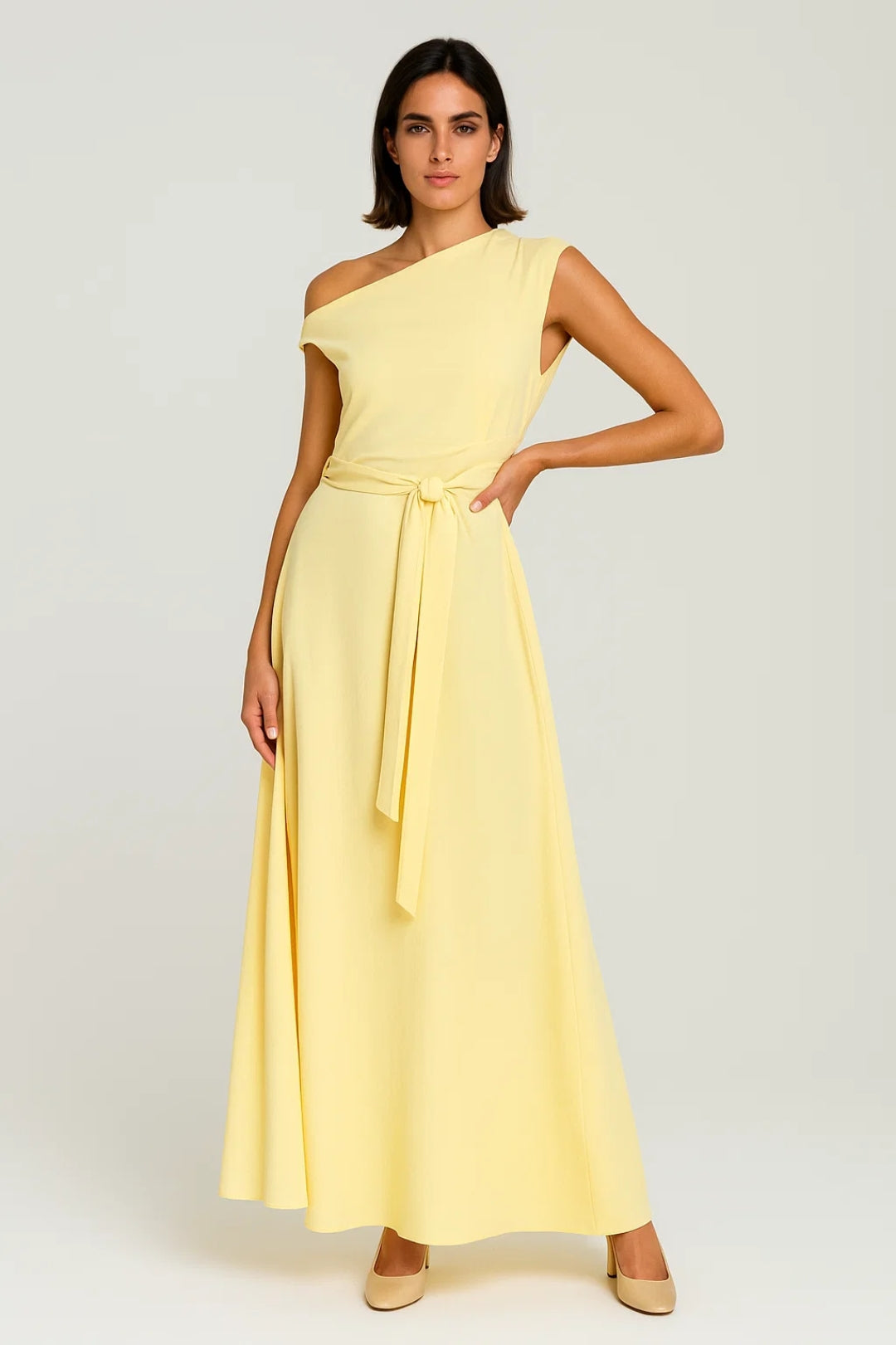 Dam Klänning | Elegant Getailleerd | One Shoulder | Sommar