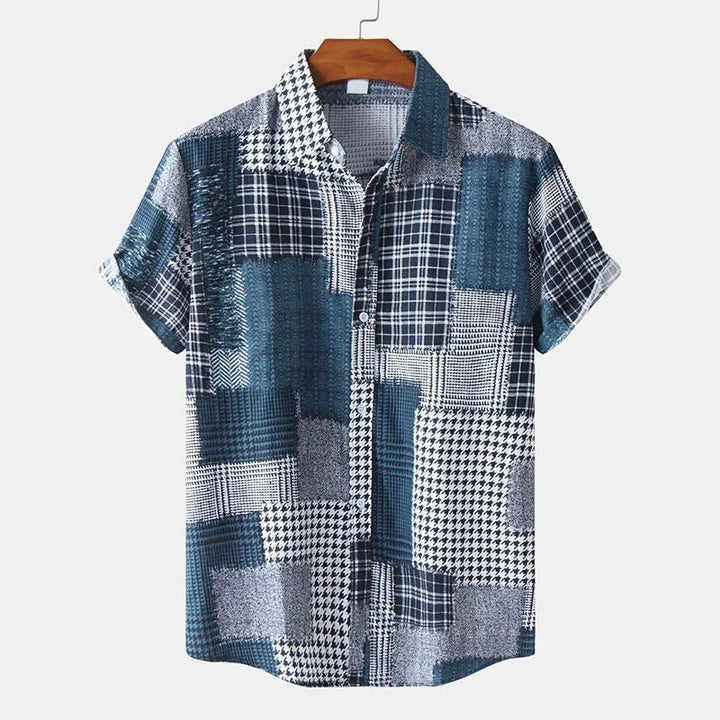 Herr Skjorta | Kortärmad | Abstrakt Print | Sommar