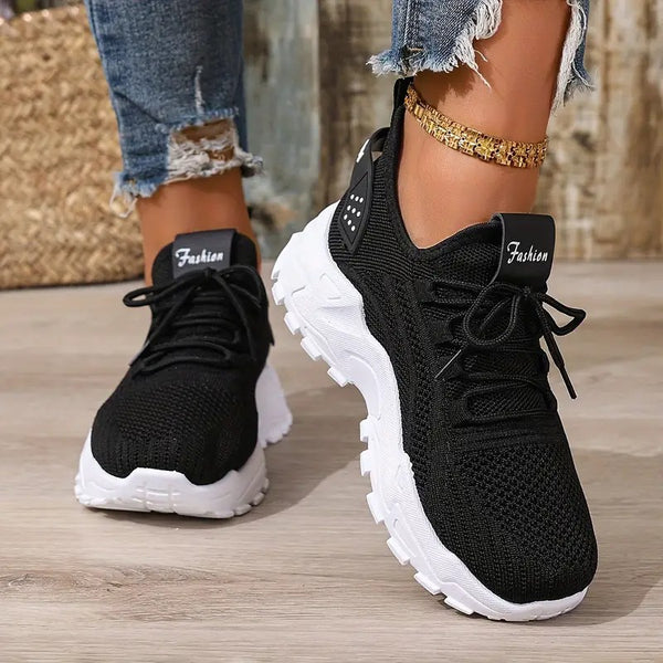 Sneakers för kvinnor | Sommar Mesh & Snörning | Bekväma låga löparskor