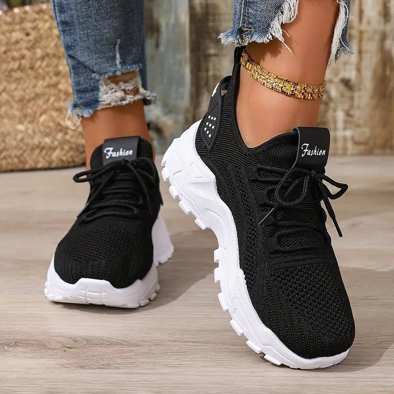 Sneakers för kvinnor | Sommar Mesh & Snörning | Bekväma låga löparskor