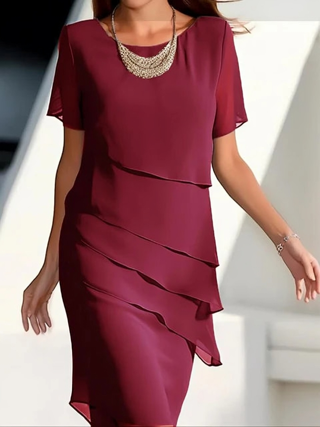 Dam Klänning | Elegant | Kort Ärm | Sommar