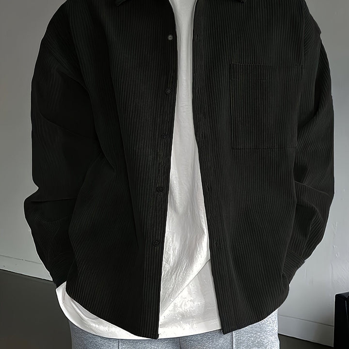 Herr Skjorta | Oversized | Med Knappar | Sommar
