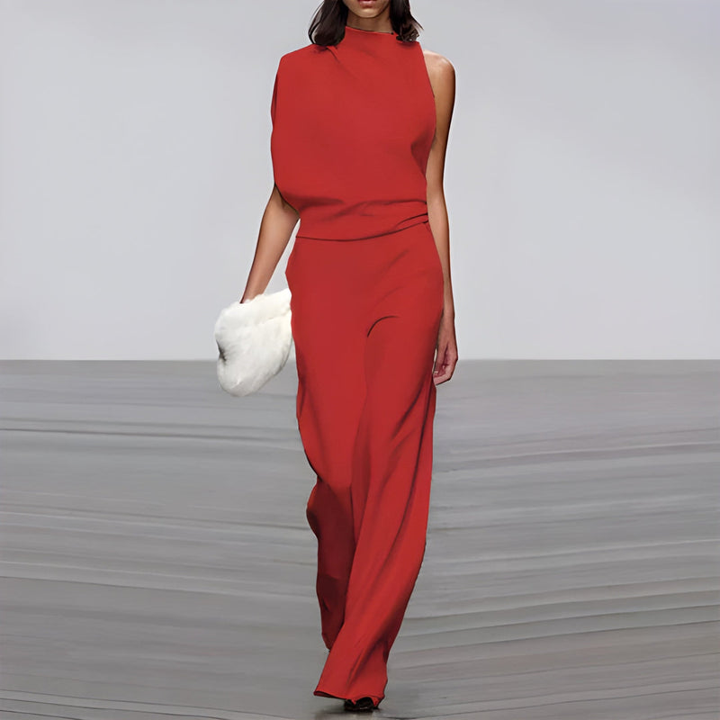 Dam Jumpsuit | Somrig Elegans utan Ansträngning | Ärmlös & Figursmickrande | Polyester