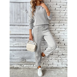 Dam Sportbyxor & Tröja Set | Enfärgad Outfit | Casual Kläder